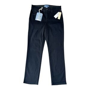 Democracy Patriot Straight Leg Jeans Size 6P Ab Solution Black Stretch Denim